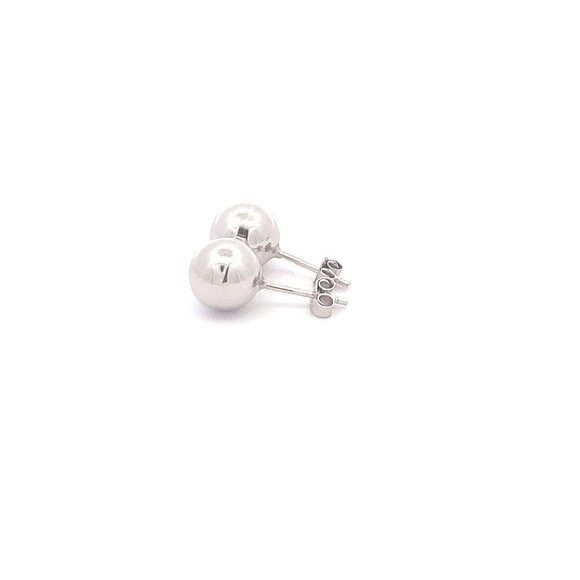 18K White Gold Earrings Stud Balls Polished 1.63 grams - Picture 12 of 12